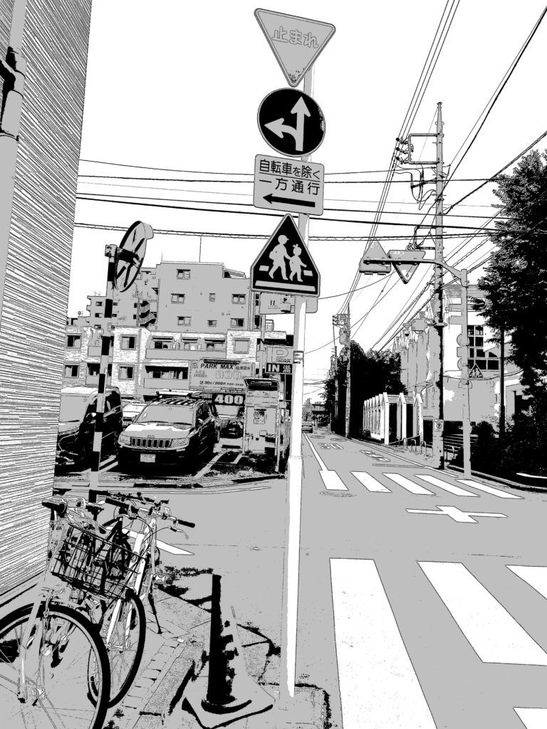 東京街並み017_漫画風加工