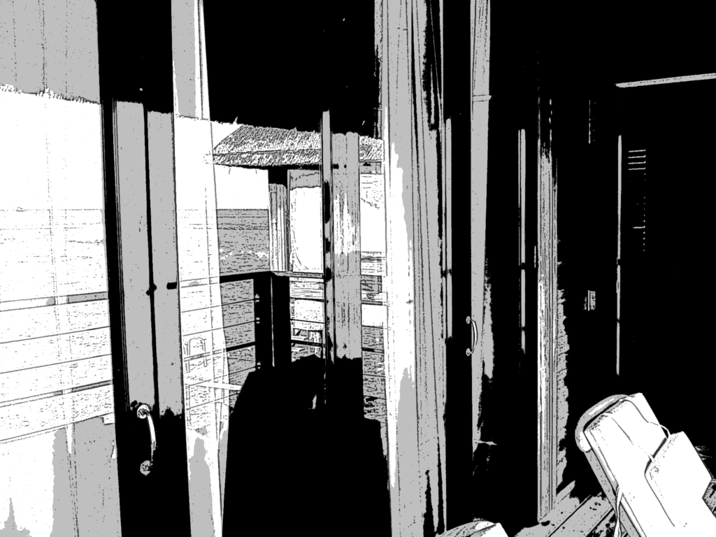 モルディブ_169_水上バンガローの窓に反射する風景_漫画風加工